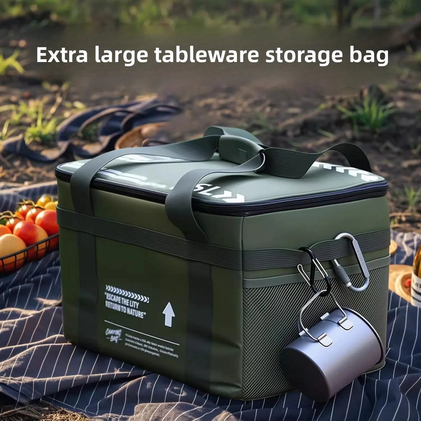 26 L Outdoor Camping Storage Bag Cooler Lunch Box Thermal bag Travel Tableware Handbag Insulated bag for Camping Picnic Tool