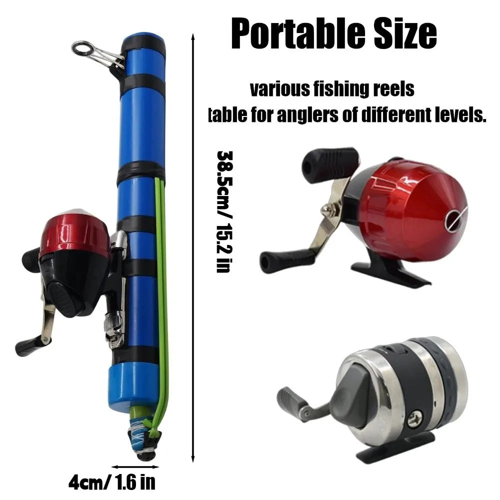 NEW Set Compact Fishing Catapult Rod Extendable Portable Fish Bait Launching Equipment Sturdy Lightweight Catapult Fishing Reel for River Lake Fishing