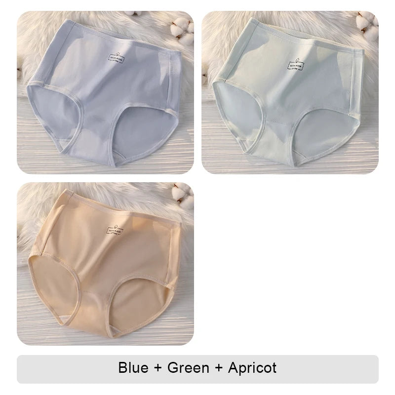 NEW Arrivals 3PCS Set Triangular Panties High Waist Sexy Underwear Briefs Underwear Woman Cotton Lingerie Buttocks Lifter Tummy Control Women Female Seamless Briefs