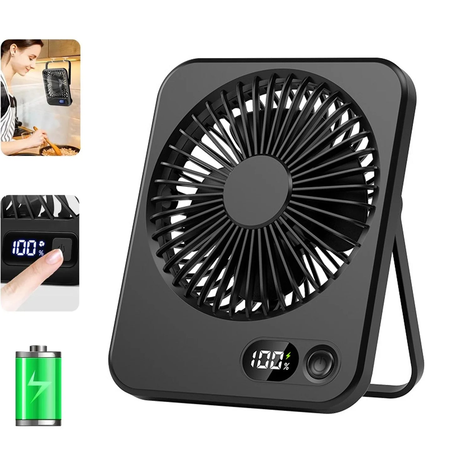 NEW Arrivals  Portable Folding USB Charging Digital Power Bank Summer Cooling Fan Handheld Desk Multi Function Fan Home Office Air Fans