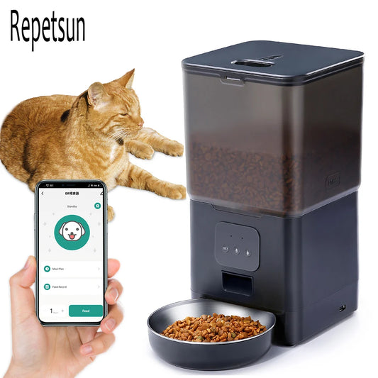 6L Cat Timing Feeder Tuya APP Smart Cat Feeder Pet Dog Food Automatic Dispenser Suitable for Small Cats and Dogs Remote Feeding