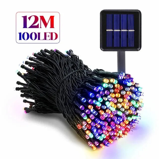 NEW Arrivals SOLAR 12M/22M/32M  LED Outdoor Christmas Light Solar Lamp Garden Christmas Light Xmas Tree Decoration IP65 Fairy String Light Lamp Garland Home Outdoor Garden Courtyard Balcony Decoration Supplies