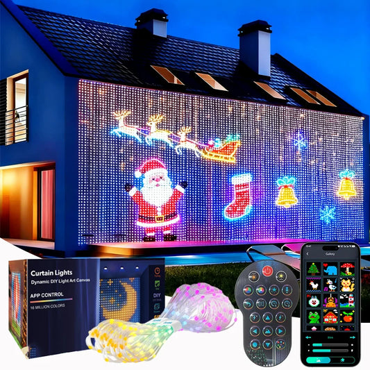 NEW 1/2PCS 3M-400 Led Smart LED Curtain Lights LED Fairy Lights App Control Music Sync DIY Pattern Waterproof for Indoor Outdoor Party Decor Christmas New Year Eve Decoration Supplies