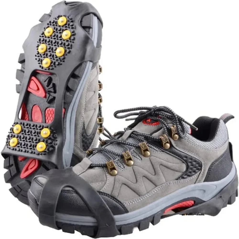 NEW Arrivals 10 Studs Snow Ice Claw Unisex Anti-Skid Snow Ice Plastic Elastomer Climbing Crampons Shoes Boots Covers Walking Hiking Accessories Sports Supplies