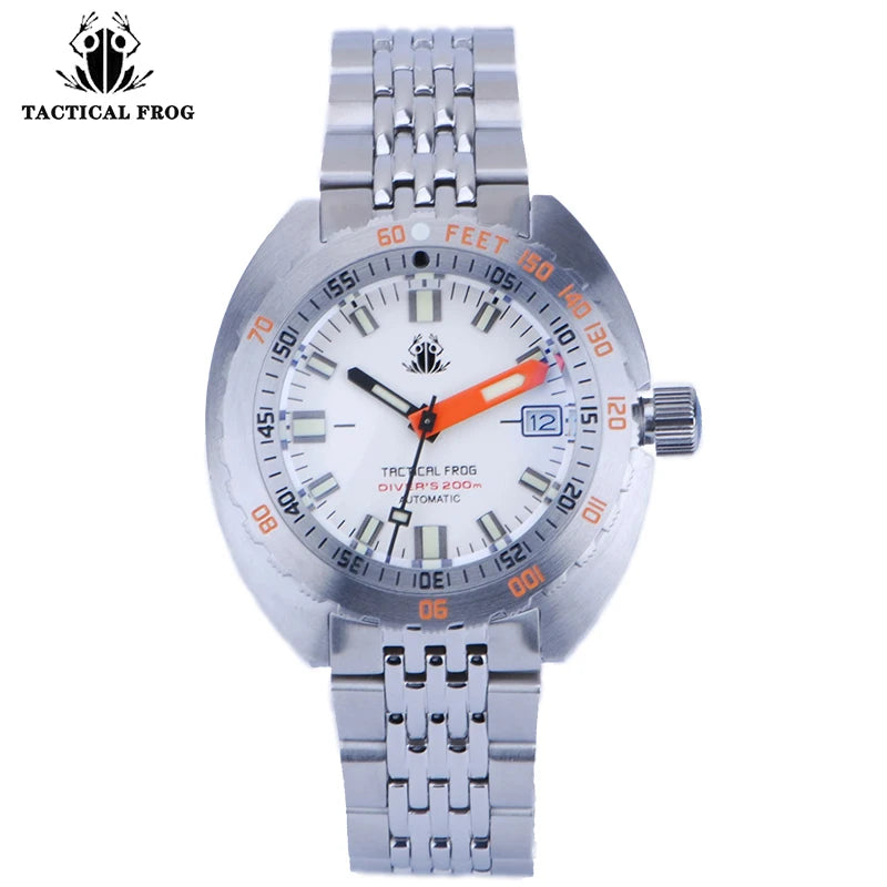 NEW Arrivals 5 Colors Diver Watch Tactical Frog SUB300T Retro Women Men Diver Watch 200M Waterproof Sapphire Mirror NH35 Automatic Mechanical Wristwatch Super Luminous Night Glowing Swimming Watch