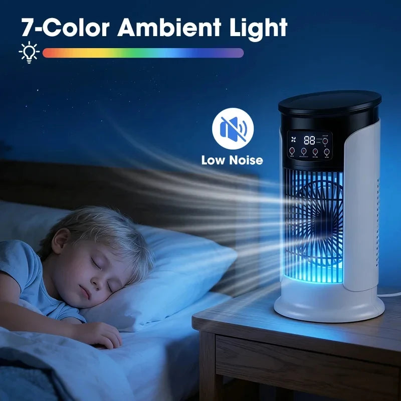 NEW Arrivals Evaporative USB Air Cooler, Portable Mini Air Conditioner Fan with Humidifying & Timer Function, Desktop Cooling Fan for Home Office Cooling Supplies