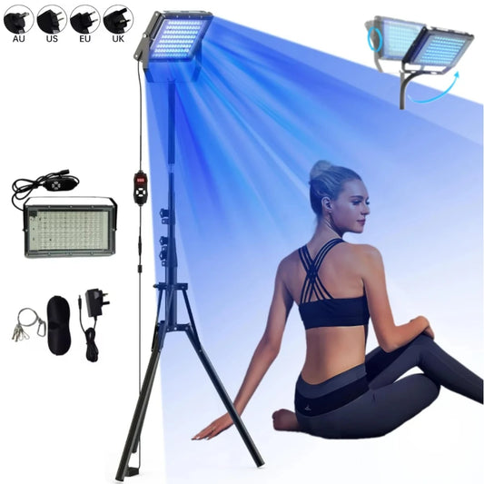 UV Solarium Lamp for Tanning Body Adjustable Stand，460nm&480nm Purple Light Ultraviolet Tanning Device for Skin Care Tanning