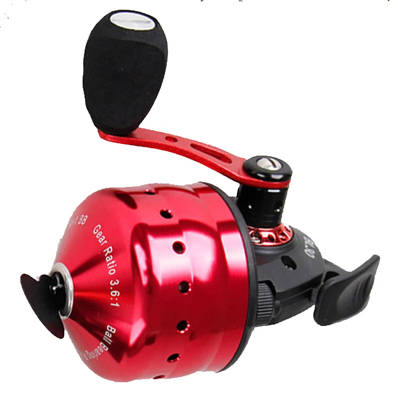NEW KIT 3 Colors 6 PCS SET Closed Reel BL30 Fishing 4+1BB 3.6:1 High Speed Gear Ratio Slingshot Closed Metal Spinning Hand Wheel Outdoor Bow Hunting Fishing with PE line 45M Lake River Fishing Accessory Sets