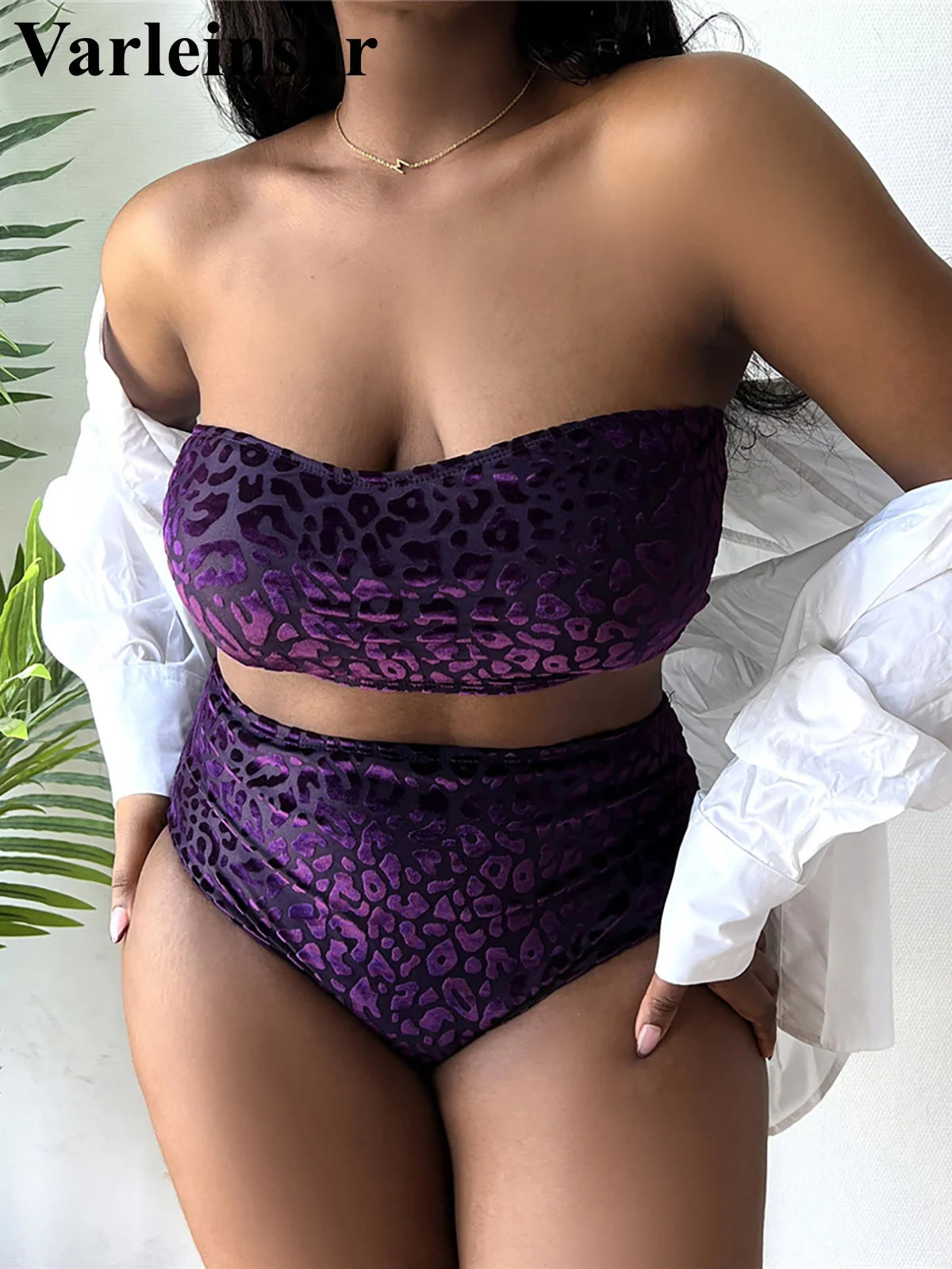 NEW!!! 0XL - 4XL Leopard Bikini Large Size Swimwear Plus Size Women Swimsuit Female Two-pieces Bikini set Bather Bathing Suit V3977B