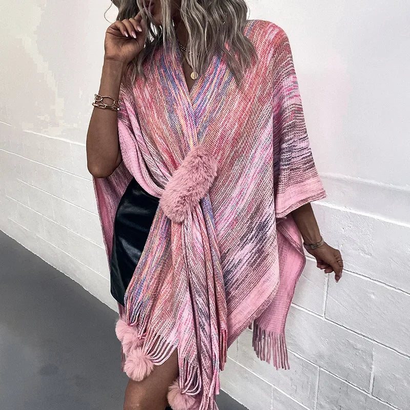 NEW Arrivals High Quality Luxury Shawl Cardigan Coats Women Sweaters Full Sleeve Tassel Cloak Coat Capes Elegant Splice Open Stitch Ponchos Autumn Winter Girls Ladies Fashion Apparel Accessories Clothing Supplies