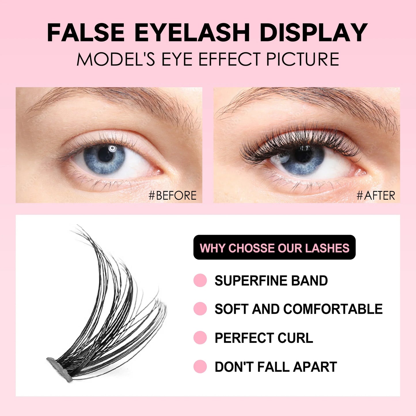 NEW Arrivals 30-40-50D Full Set DIY Lashes Extension Kit Eyelashes 200 PCS Clusters Lash Bond and Seal Makeup Tools for Gluing  Lashes Gluing Glue  Accessories