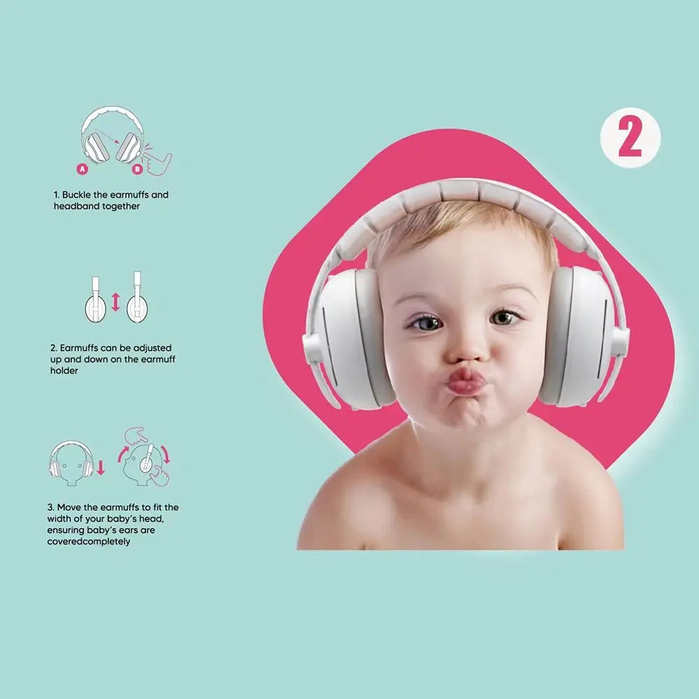 NEW Set Convertible Design 2-in-1 Baby Infants Ear Muffs Adjustable Band Comfortable Noise Cancelling Headphones Noise-Proof Sleep Improvement Outdoor Sport Games Events Travel Headset Baby Care Supplies