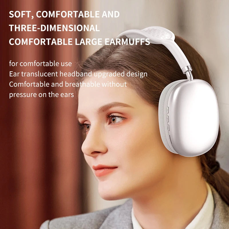 NEW P9 Pro Max With Case Wireless Bluetooth Headphones Outdoor Sports Gaming Wireless Headsets with Microphone Supports TF Card for Phone PC Outdoor Travel Sports Products