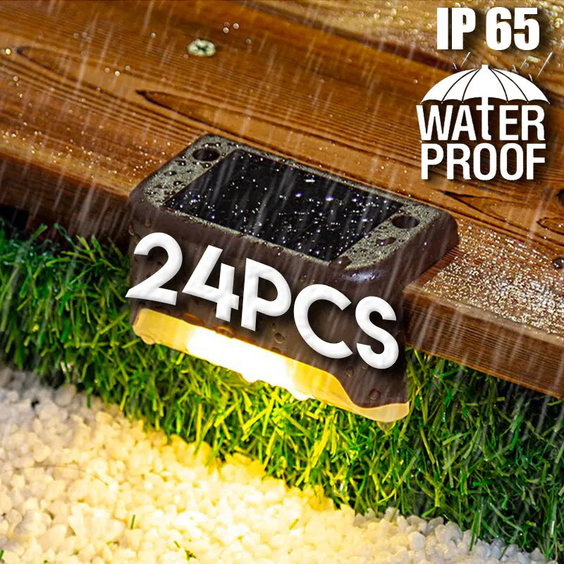 8-16-~24PCs LED Solar Step Lamp Path Stair Outdoor Garden Lights Waterproof Balcony Light Decoration for Patio Stair Fence Light