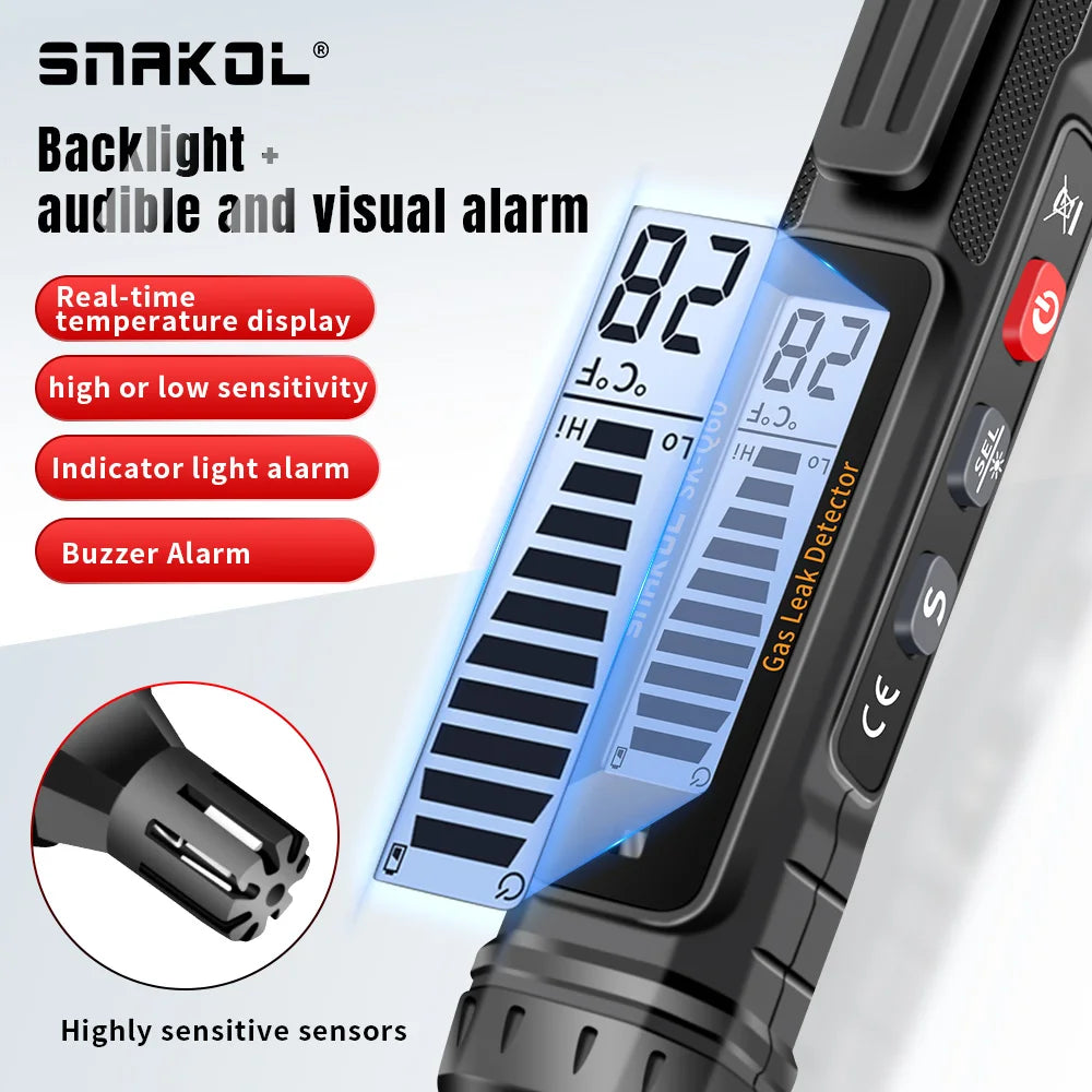 Gas Leak Detector Combustible Gas Detector With Audible and Visual Alarm For Natural Methane Household Industrial Tools