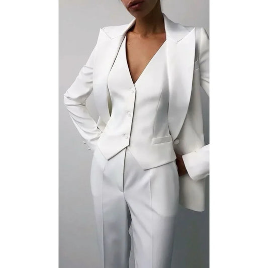 NEW Arrivals 3 PCS Suit UK S-3XL Plus Size 9 Colors Luxury Fashion Peak Lapel Women Suits Single Breasted Wear Formal Prom Evening Party Office Daily Business Dinner Suit Ladies Luxury Fashion Clothing Products