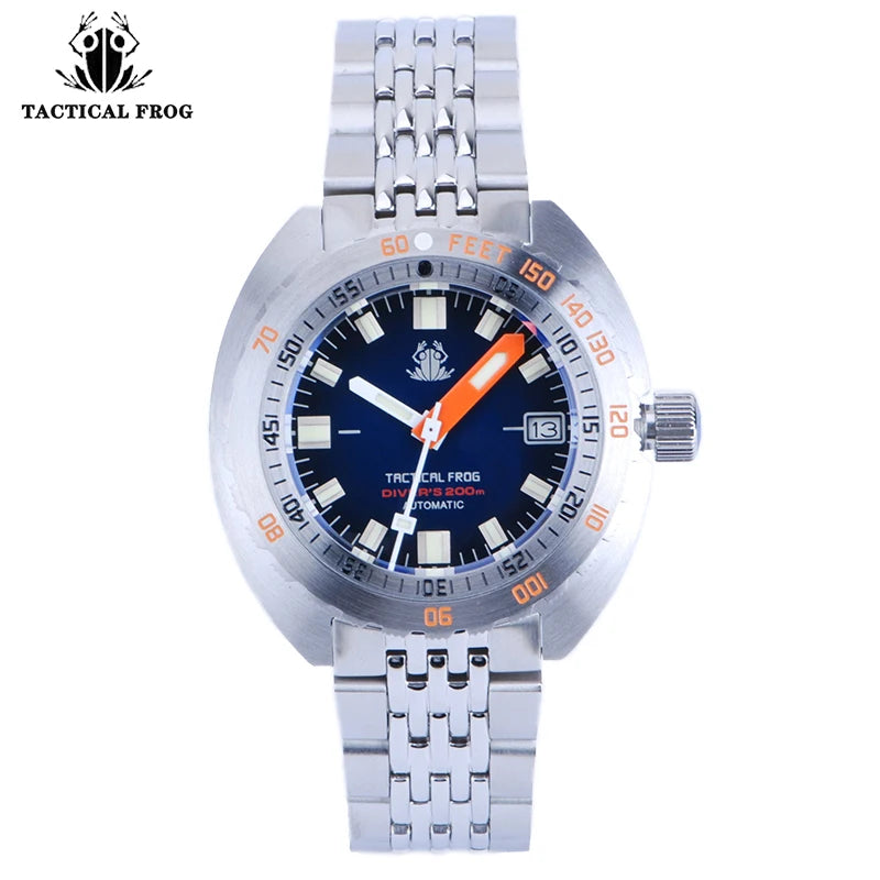 NEW Arrivals 5 Colors Diver Watch Tactical Frog SUB300T Retro Women Men Diver Watch 200M Waterproof Sapphire Mirror NH35 Automatic Mechanical Wristwatch Super Luminous Night Glowing Swimming Watch