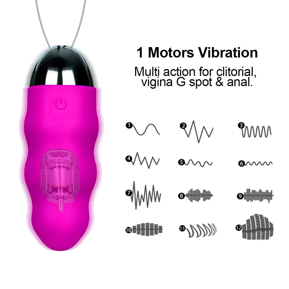 12 Speeds Vibrator Sex Toys For Woman With Wireless Remote Control Waterproof Silent Bullet Egg USB Rechargeable Toys For Adult