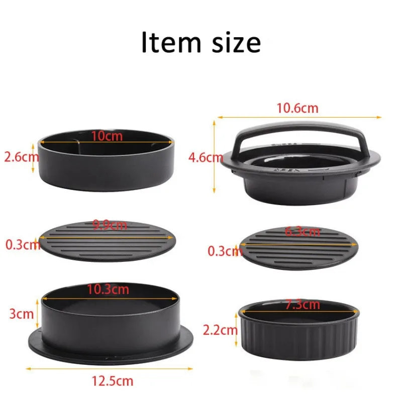 NEW Set Food-Grade Round Hamburger Burger Meat Tenderizing Press Beef Grill Burger Helper Press Cutlets Patty Maker Mold Patty 100 Papers Kitchen Tools Set