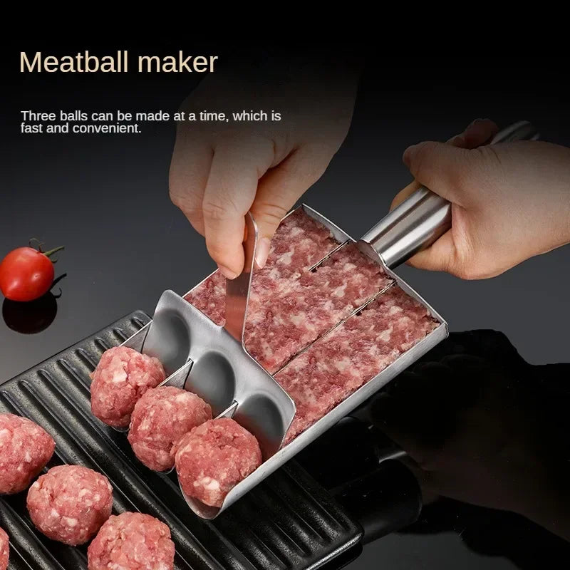 1/2/3 Slots Links Make Easy-Release Non-Stick Meatball Maker Set - Manual Meatball Spoon for Effortless Fish Balls-Ideal Kitchen Tool for Home Cooking Accessories