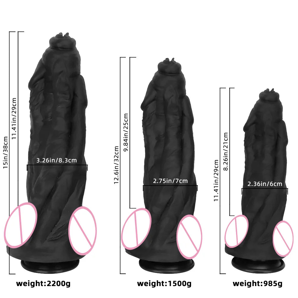 S 29CM-M 32CM- L 38CM Black Huge Dildo Realistic Cock Penis Butt Plug Anal Sex Toys Products For Women Men Cock Masturbator Vaginal Clitoris G-Spot Orgasm Adults 18+ Sex Shop Supplies