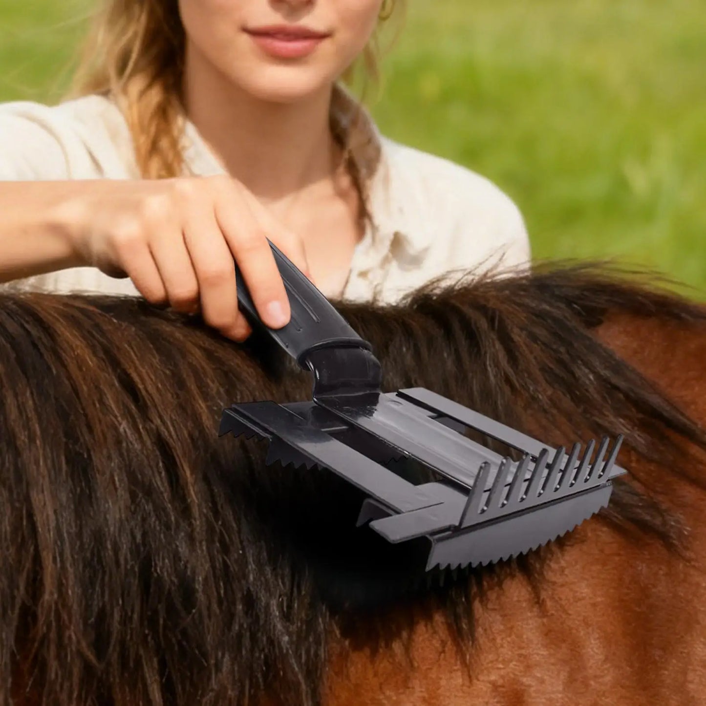 Horse Brush Livestock Grooming Comb Portable Equine Hair Removal Brush For Pet Cattle Horse Goat Sheep Stable Farm Outdoor Animals Grooming Accessories Hair Care Supplies
