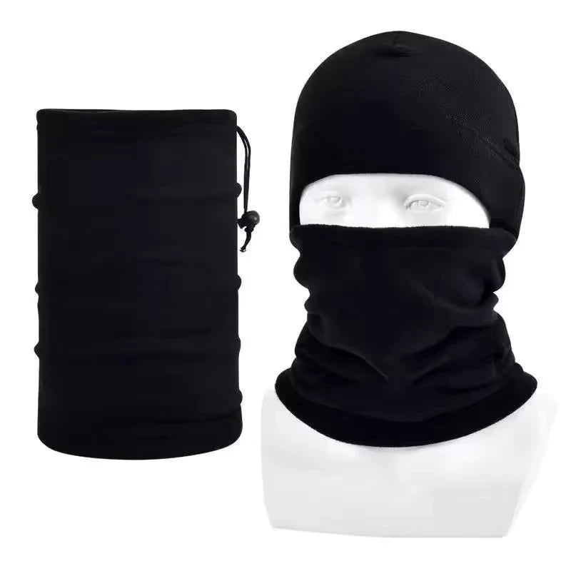New Arrivals 6 Colors Tactical Fleece Hat & Scarf Set Thermal Head Cover Winter Warm Balaclava Face Mask Sports Cycling Bonnet Neck Protector