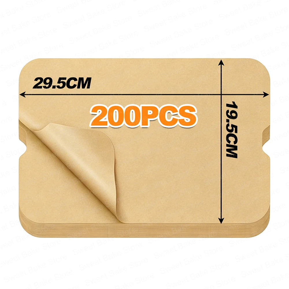 100/200 PCS Set Air Fryer Baking Paper Sheets Compatible with Ninja Food Smart XL FG551 6-in-1 Indoor Grill, Rectangle Parchment Paper Liners