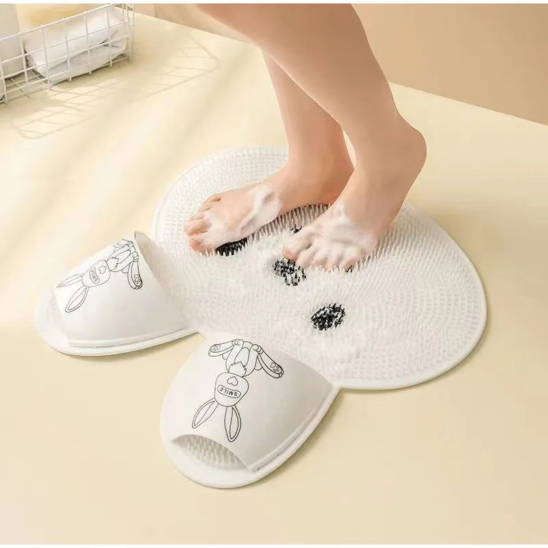 NEW 3 Colors Magic Silicone Massage Foot Mat Bathroom Non-Slip Mat Bath Foot Rubbing Artifact Foot Wash Exfoliating Shower Room Floor Mats ﻿