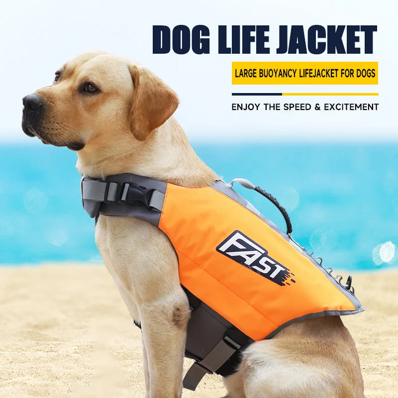 Dog Life Jacket Dog Vest Life Vest Pet Swimming Safety Clothes Dogs Swimwear Collar Harness Summer Swim Suit Service Dog Vest