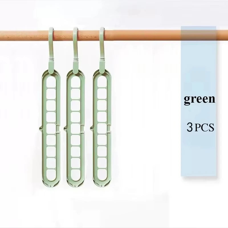 5 PCS Set 9-Hole Clothes Hanger Organizer Wardrobe Space Saving Storage Hanger for Clothes Folding Magic Hangers Closet Drying Racks Home Clothing Accessories