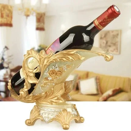 Blue/Gold Color European High Foot Luxury Wine Glass Holder, Household Wine Bottle Rack, Living Room Decorations, Luxury Wine Cabinet
