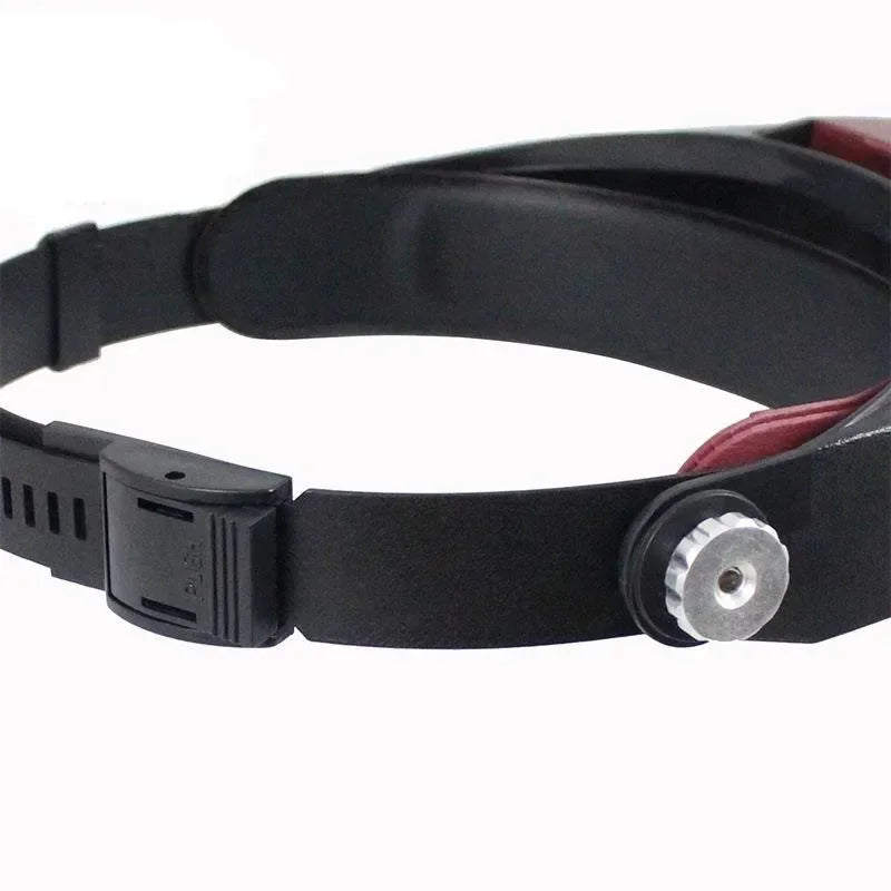 NEW Loupe High Accuracy Microscope LED Light 10X Helmet Style Magnifier Glass Headband Magnifying Glasses Con Luz Reading or Repair Use Diamond Rings Gold Jewelry Magnifier