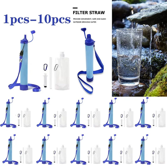 1-10 PCS Full Set  Emergency Water Filter Portable Purifier for Outdoor Adventures Travel Survival Gear Filter for Camping Hiking