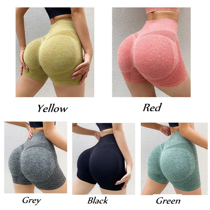 Women Yoga Shorts High Waist Workout Shorts Fitness Yoga Lift Butt Fitness Ladies Yoga Gym Running Short Pants Sportswear