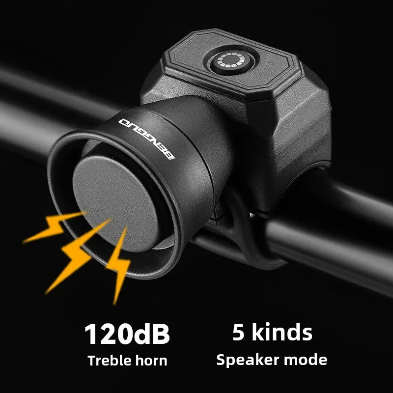 Electric Bicycle Horn Mountain Bike Mini USB Charging/Battery Waterproof Electronic Bike Bell Riding Equipment Bicycle Accessories Sports Supplies