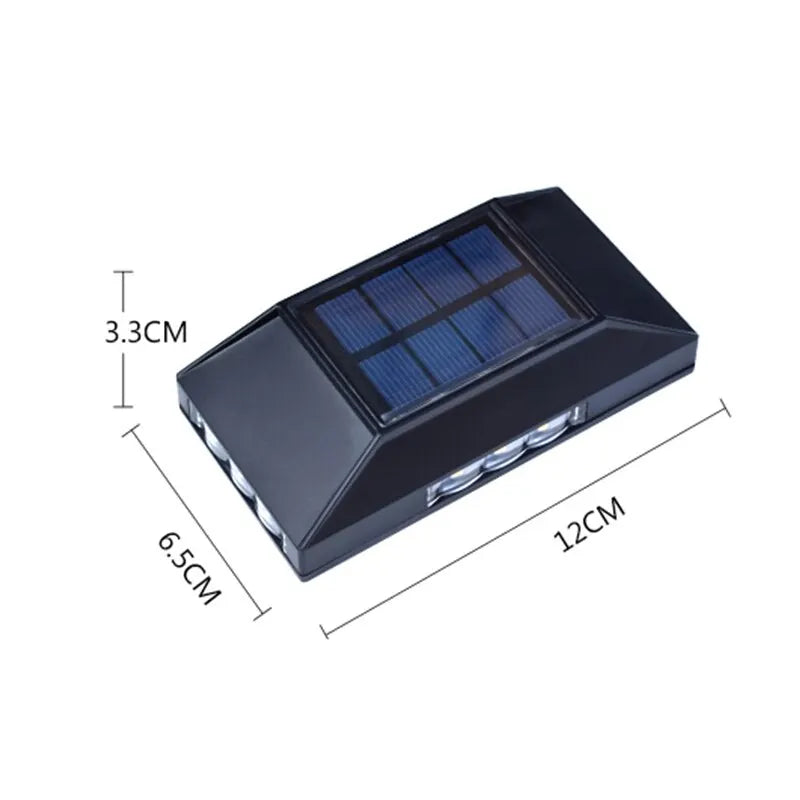 12 LED Solar Wall Lamp Outdoor Waterproof Four Sides Glowing Light Staircase Villa Balcony Lighting Solar Wall Lights