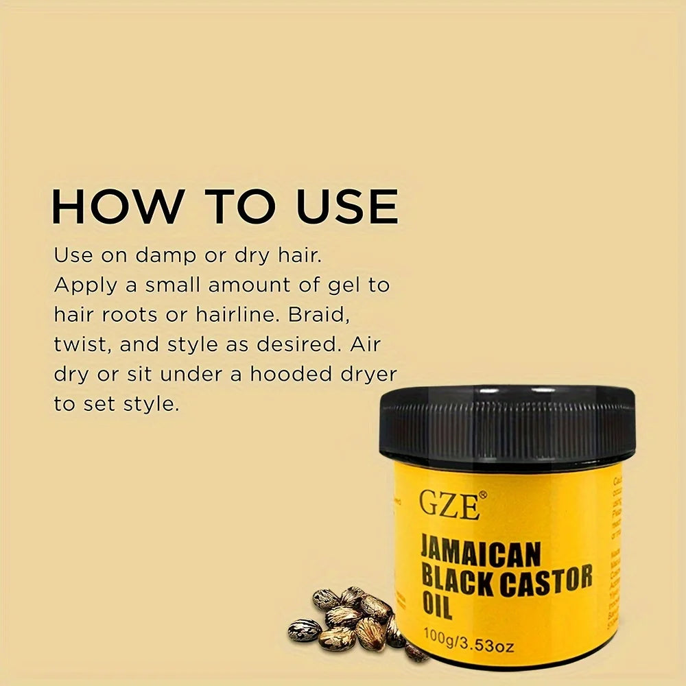 JAMAICAN Black Castor Oil Pure Cold-Pressed for Hair Growth, Skin Moisturizing and Scalp Health - Promoting Thick Hair Therapy Treatment Cream Women Men Hair Care Supplies