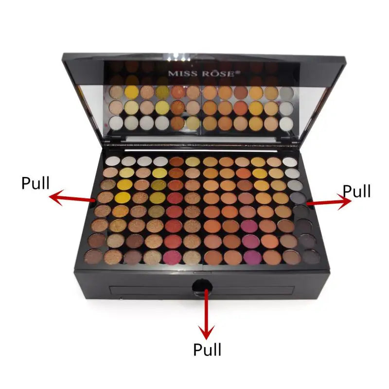 Diverse Miss Rose Professional Highly Pigmented 180 Color Eyeshadow Eyeshadow Palette Blush Powder Makeup Sets Long-lasting