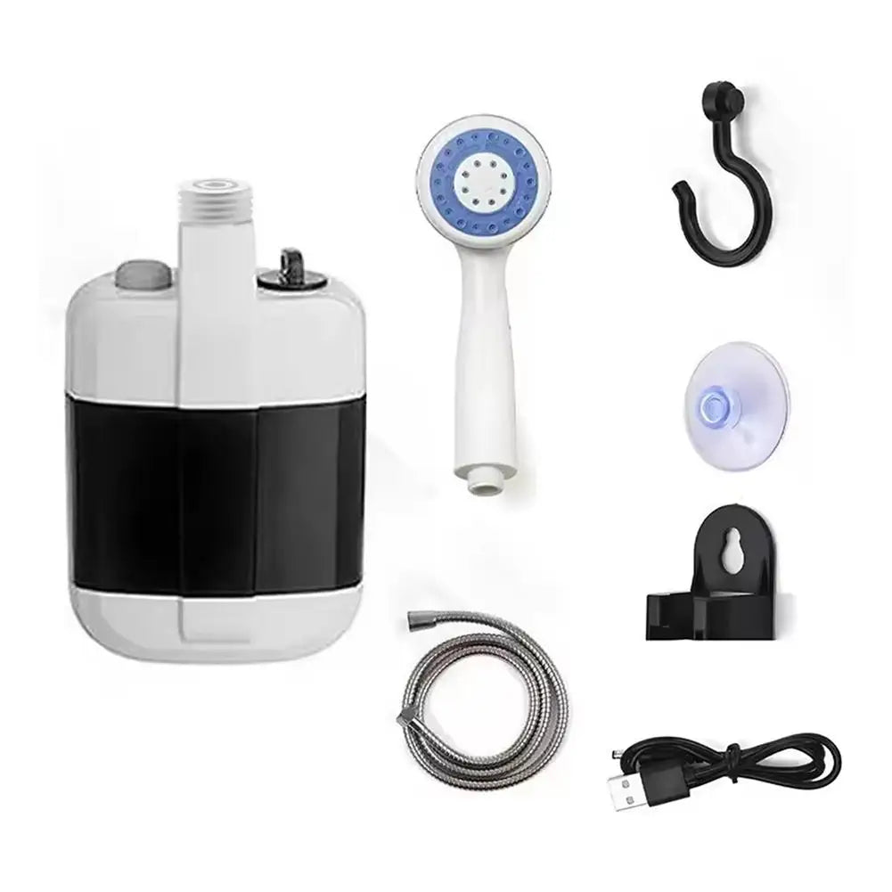 1/2 Sets Portable Electric Shower Pump Set USB Rechargeable Handheld Sprayer Water Shower Kit For Camping RV Pet Bath Outdoor Travel Beach Use