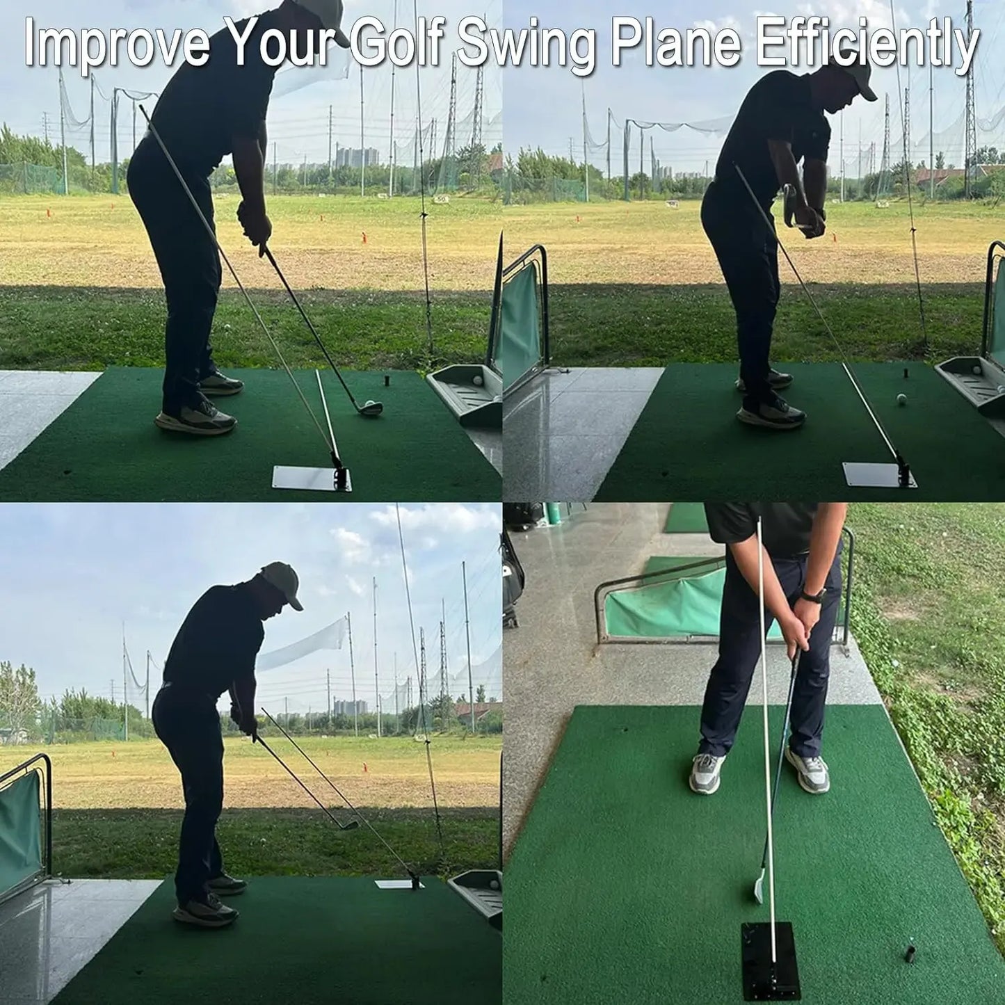 Golf Alignment Stick Holder Swing Practice Plate Plane Trainer Training Aid Alignment Stick Base