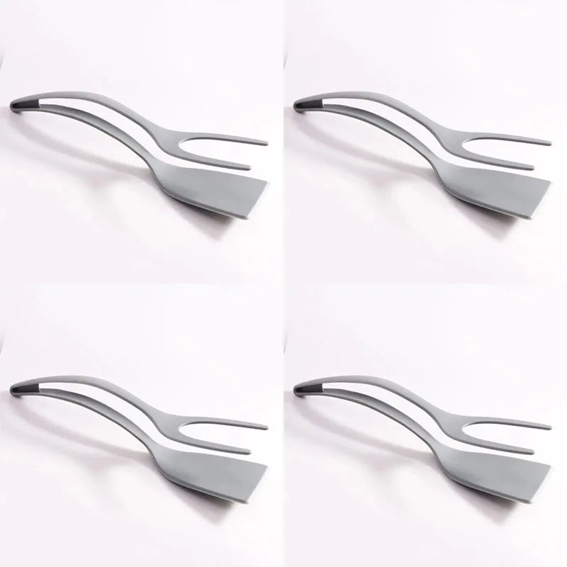4 PCS Set 5 Colors  Egg Flipper Spatula Grip And Flip Spatula Tongs Silicone Egg Flipper Tool Fish French Toast Tongs Non-Stick Cooking Accessories Kitchenware Tools