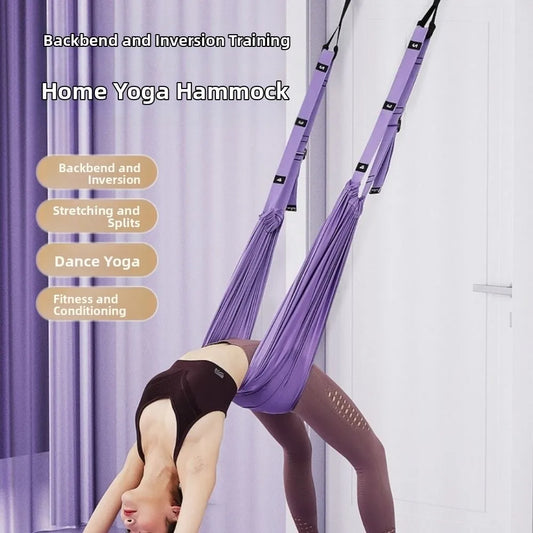 NEW 3 Colors Adjustable Women Aerial Yoga Strap Elastic Stretch Door Hanging Aerial Yoga Hammock Swing Flexibility Training Home Gym Accessories