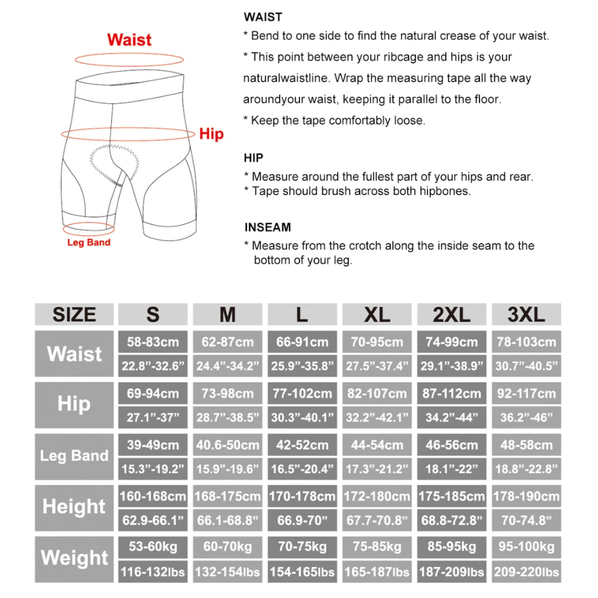 S-3XL Plus Size Cycling Underwear Gel Pad Breathable Non-Slip Men Cycling Shorts Shockproof Bicycle Under Pant MTB Road Bike Riding Shorts Male Sports Apparel Accessories