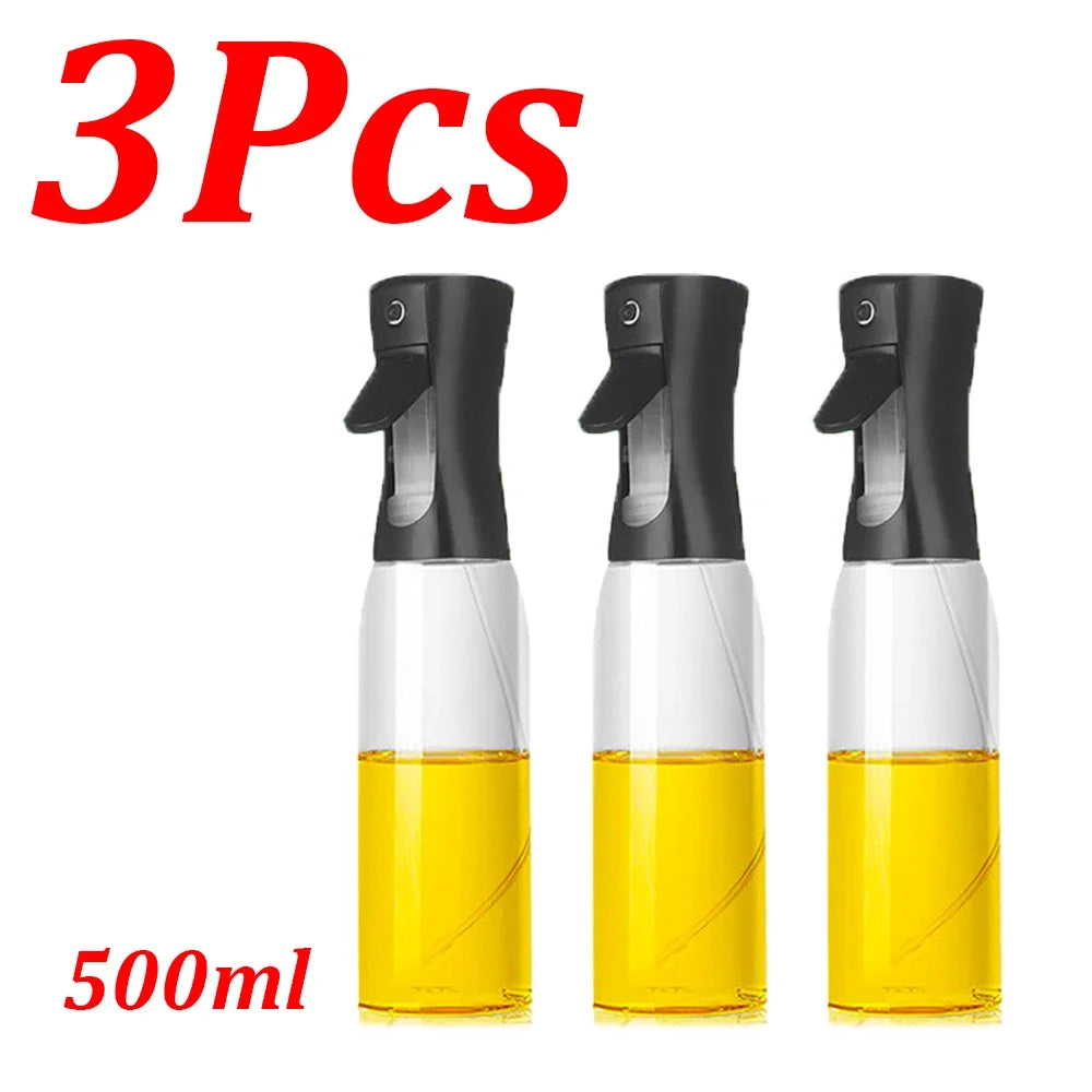 NEW Arrivals 4PCS Set Spray Oil Sprayer Dispenser Edible Olive Oil Spray 300/500ML Oil Sprayer Cooking Baking Vinegar Soy Sauce Spray Container Kitchen Accessories