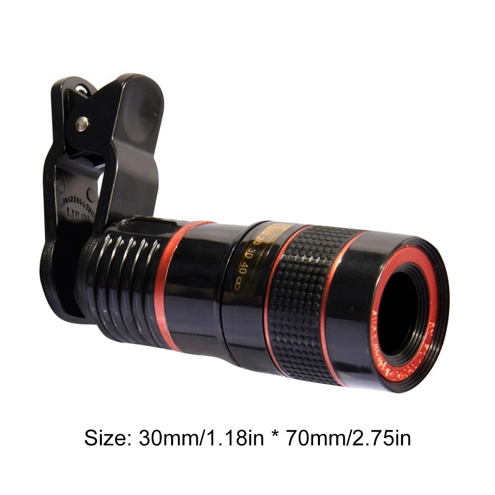 8x 12X 20X Long Focus Mobile Phone Lens 8x Mobile Phone Telescope Hd Camera Lens External Zoom Special Lens for Camping Watching