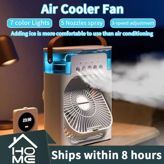 New Arrivals 3 In 1 Fan Air Conditioner Household Small Air Cooler LED Night Light Portable Humidifier Air Adjustment Fan Office Home Fan