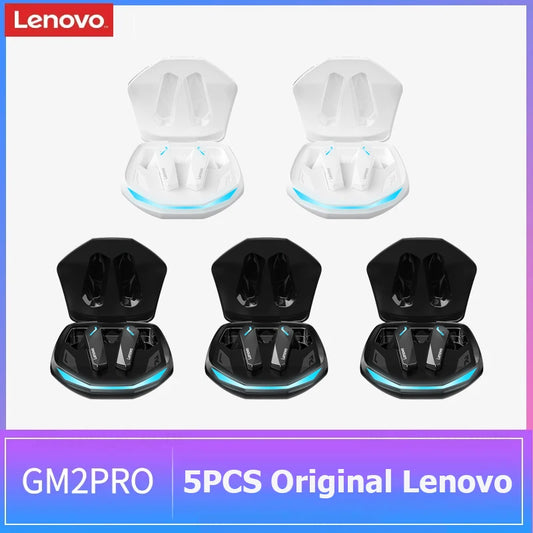 NEW Arrivals 5 PCS Set Original Lenovo GM2 PRO TWS Wireless Headphones Bluetooth 5.3 Earphones Touch Control HD Earbuds Sports Headphone with Mic