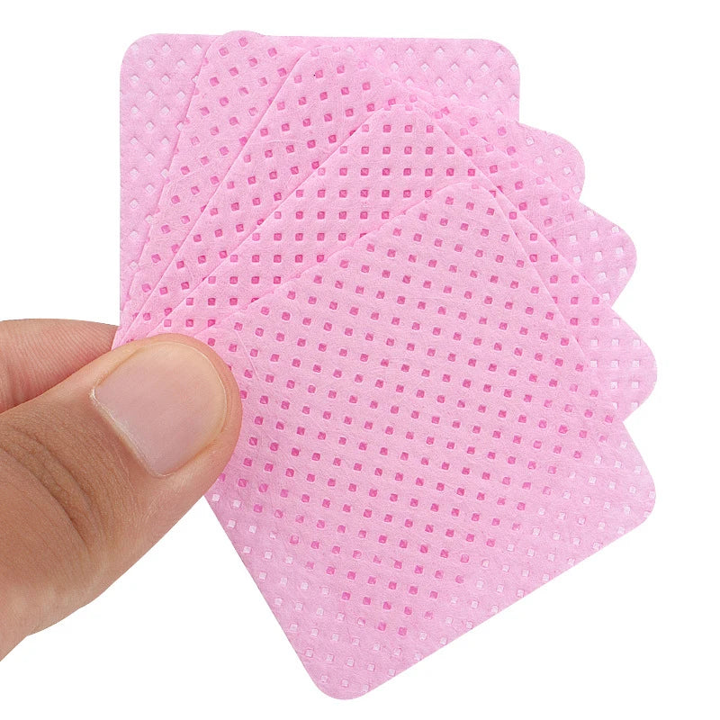 400 PCS Set Eyelash Residual Glue Remover Cotton Wipes UV Gel Nail Tips Polish Remover Cleaner Lint-Free Paper Pad Lash Makeup Tools