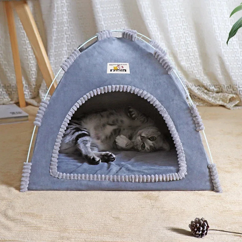 Foldable Cat House Pet Tent Four Seasons Universal Cat and Dog Pet Nest Summer Cool Mat Outdoor Portable Foldable Breathable House